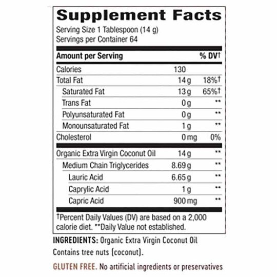 Coconut Oil Organic Extra Virgin, NWA